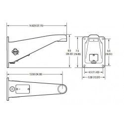 Wall mount with cable feedthrough for pendant mounted Spectra cameras. Supports