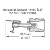 TY3302 Sprinkler lateral horizontales de cobertura extendida factor K 5,6 Respuesta rapida, 68°C